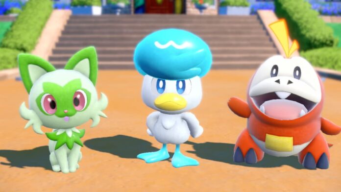 Screenshot of Starters in Pokemon Scarlet and Violet