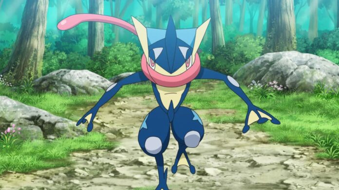 Greninja screenshot from poemon anime