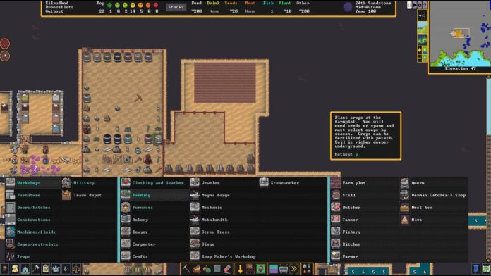 building farm in dwarf fortress