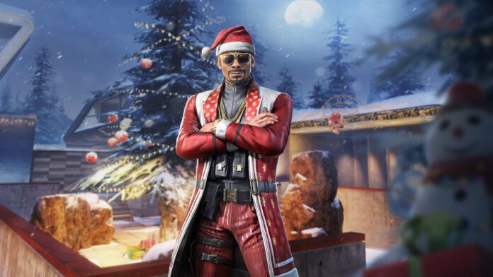 Snoop Dogg dressed as Santa