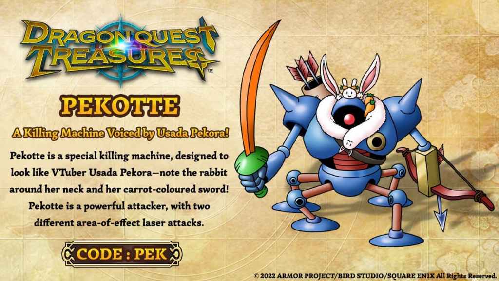 dragon quest trésors pekotte promo