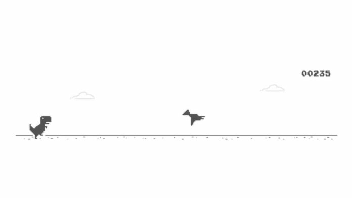 Score 235 Chrome Dino Game