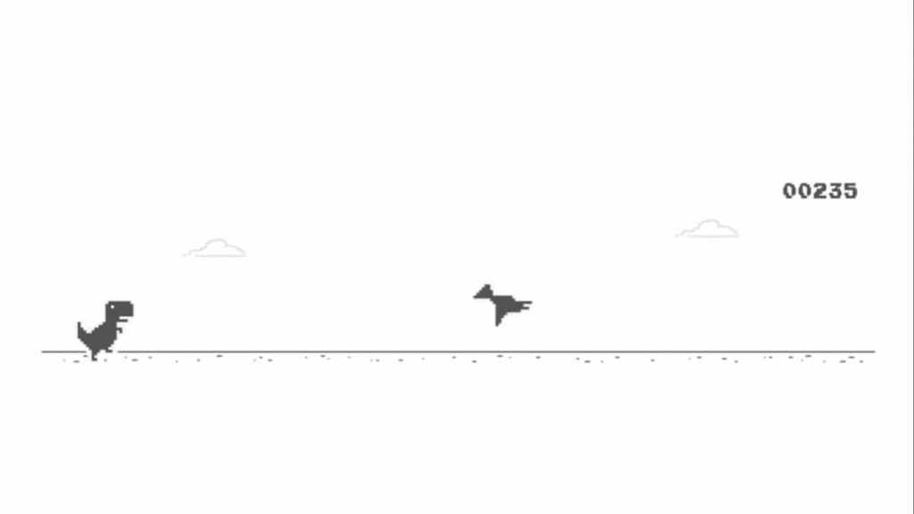 Score 235 Chrome Dino Jeu