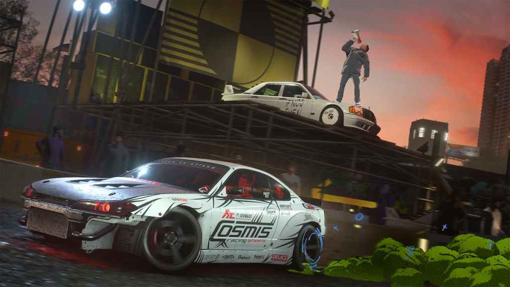 Une voiture blanche dans l'une des images de couverture de Need For Speed ​​Unbound