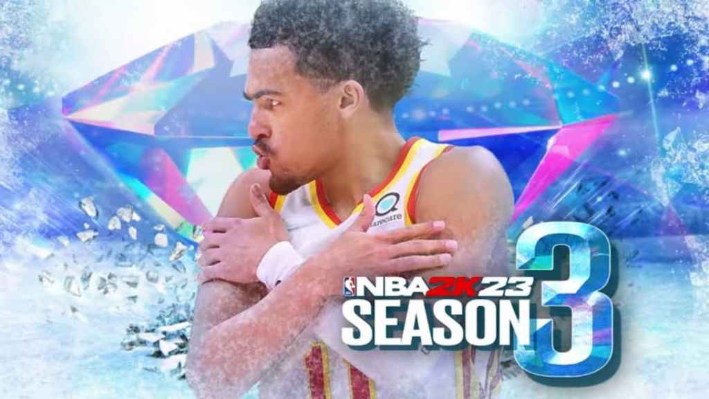 Trae Young en tant que joueur vedette sur la couverture de la saison 3 de NBA 2K23.