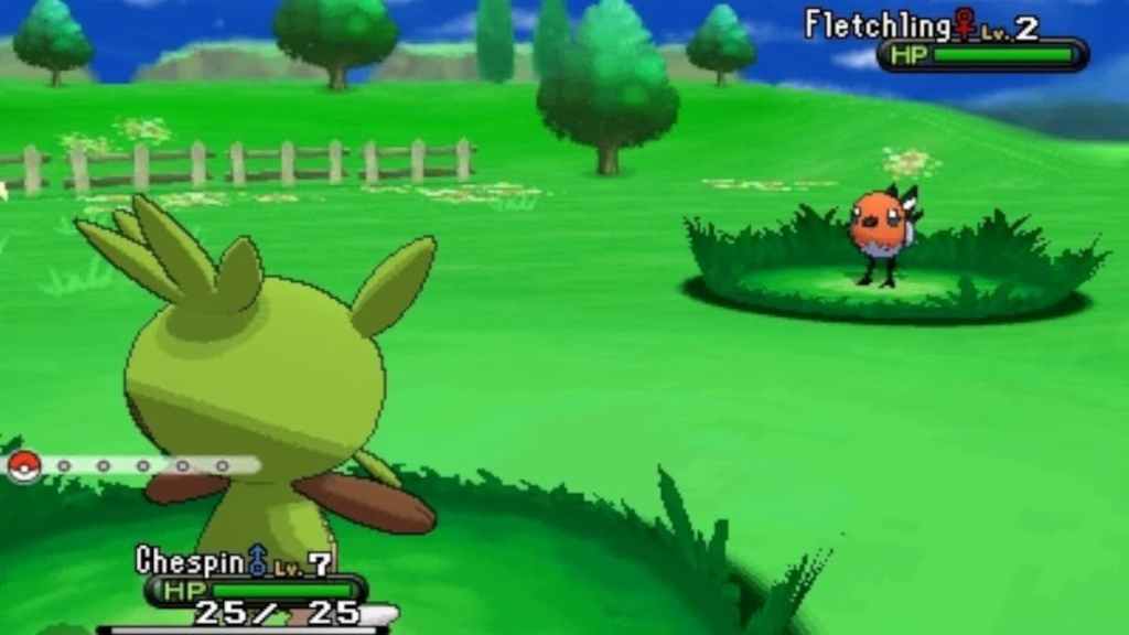 Combattre Fletchling dans Pokemon X