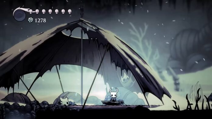 Sitting on a Bench in Hollow Knight