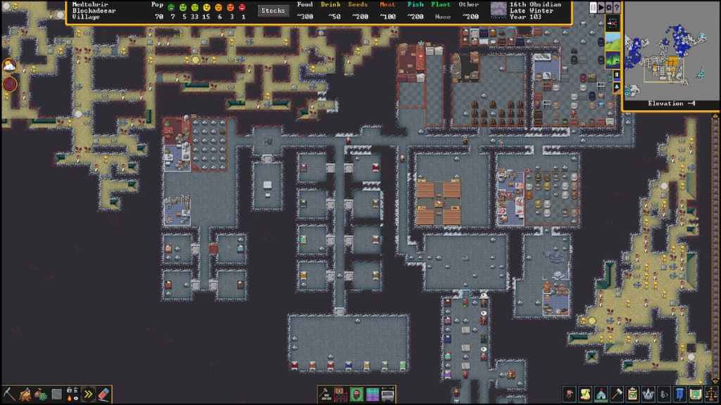 Capture d'écran du gameplay de Dwarf Fortress