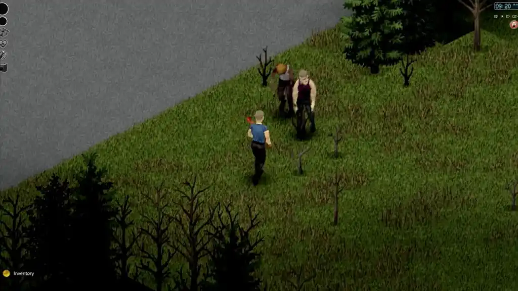 Deux zombies dans Project Zomboid