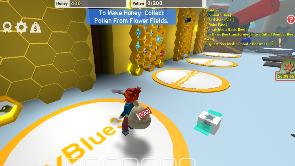 Simulateur d'essaim d'abeilles Roblox faisant du miel