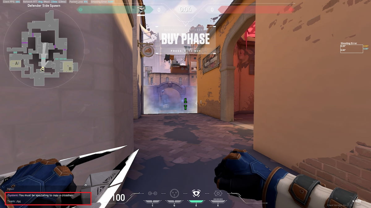 Importer Crosshair dans Valorant pendant le jeu