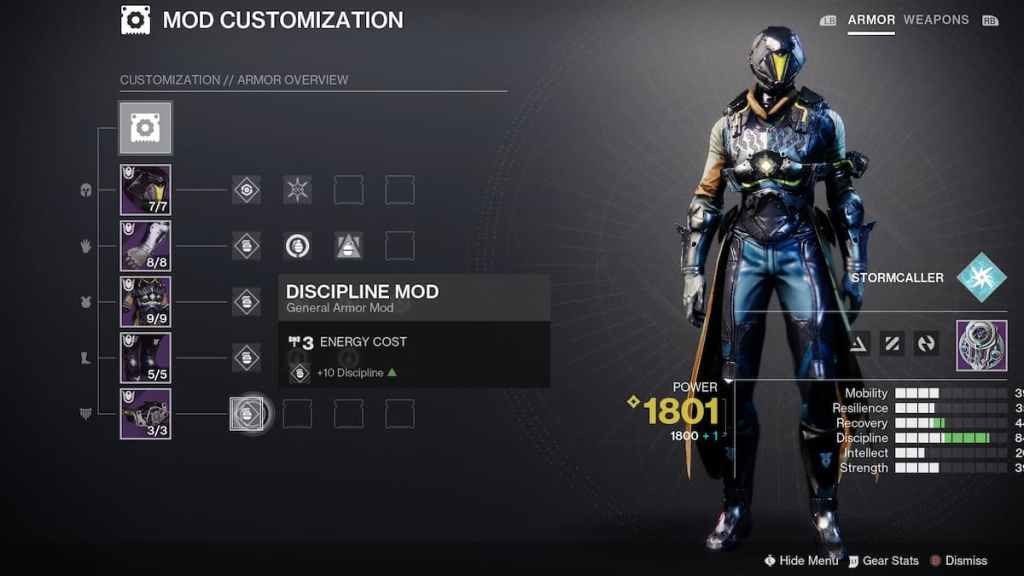 Nouveau système de chargement à venir dans Destiny 2 Lightfall - personnalisation des mods.