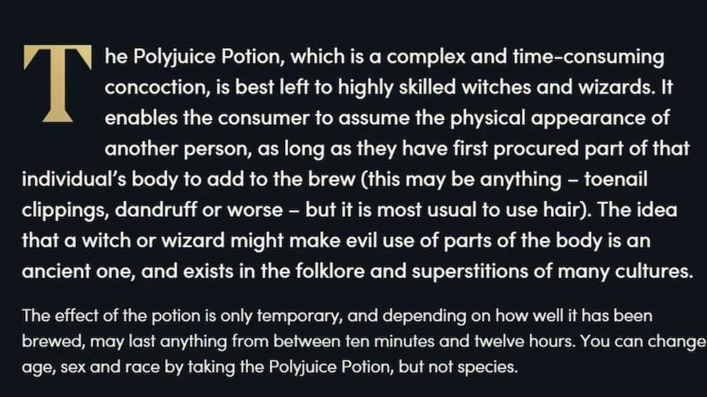 Entrée Wiki Polynectar Potion. 