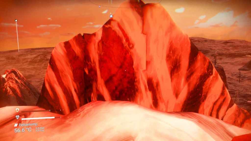 La lèvre d'un volcan à l'intérieur d'une goutte de lave orange rougeâtre
