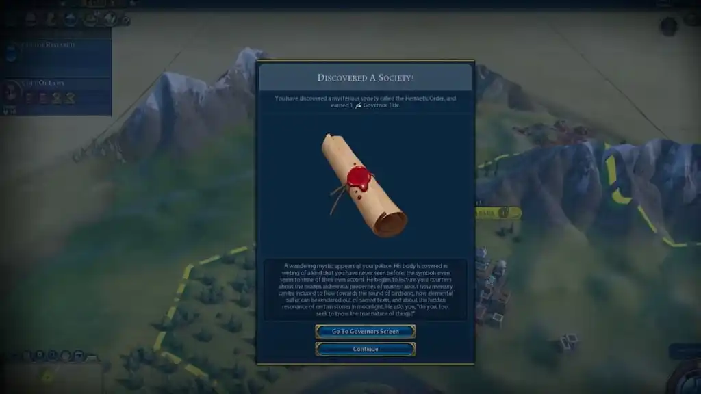 Comment rejoindre une société secrète dans Civ 6