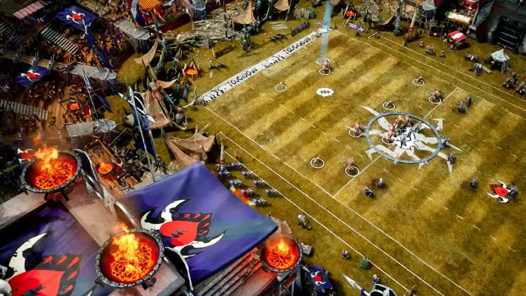 Un match en direct dans Blood Bowl 3