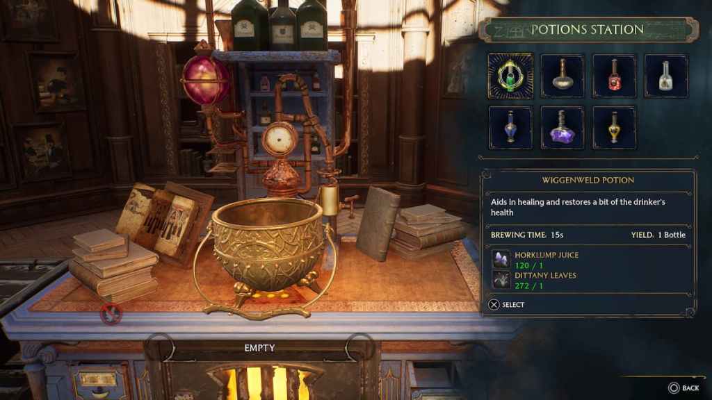 Les potions en valent-elles la peine dans Hogwarts Legacy?  Station de potions.