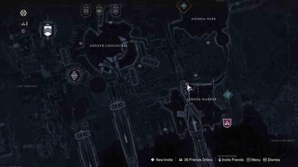 Où trouver le secteur perdu de Thrilladrome dans Destiny 2 - Emplacement sur la carte.