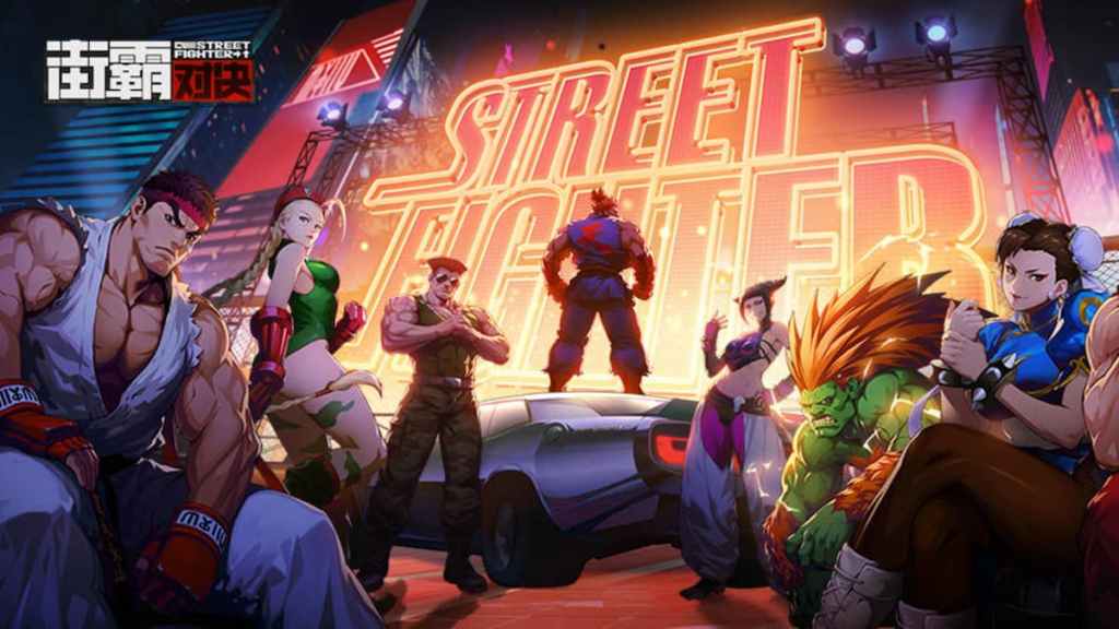 Oeuvre de plusieurs personnages de Street Fighter Duel posant