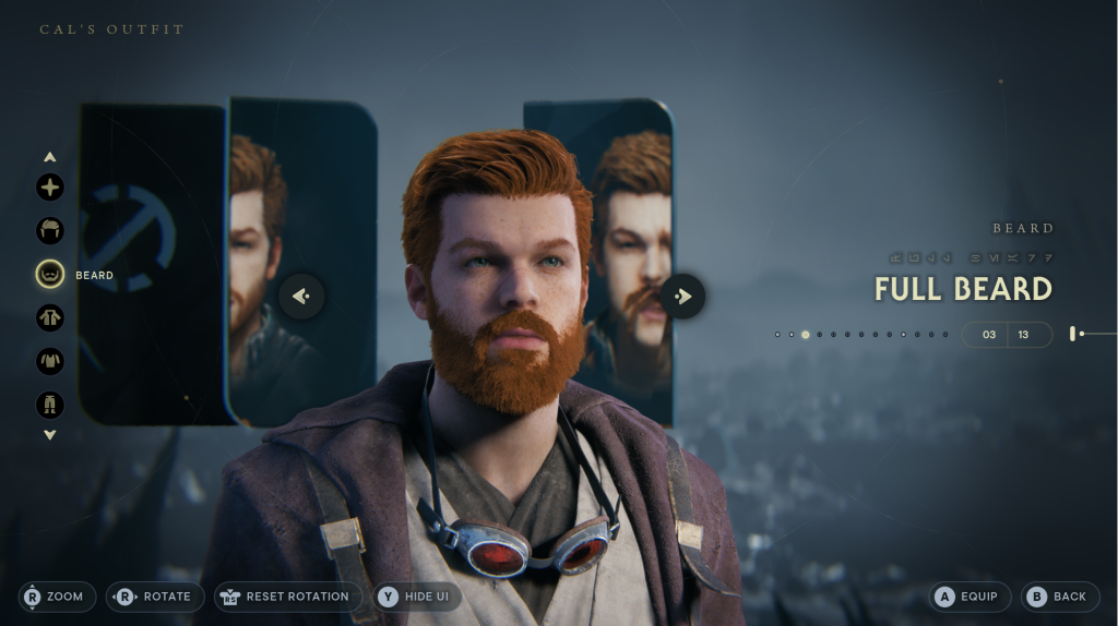 Meilleurs styles de cheveux et de barbe et où les trouver dans la barbe pleine de Jedi Survivor