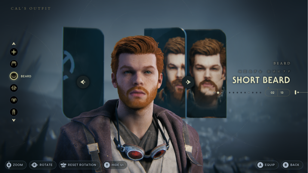 Meilleurs styles de cheveux et de barbe et où les trouver dans la barbe courte Jedi Survivor