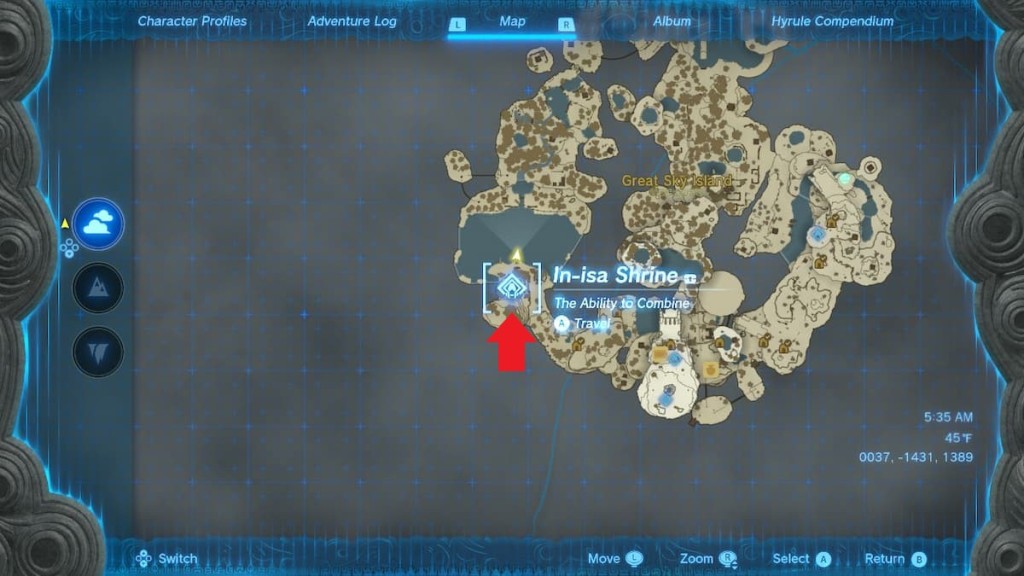Où se trouve le troisième sanctuaire dans Zelda Tears of the Kingdom ?  Sanctuaire 3 Emplacement indiqué sur la carte