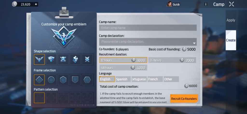 Comment rejoindre, créer ou quitter un camp à Undawn en créant