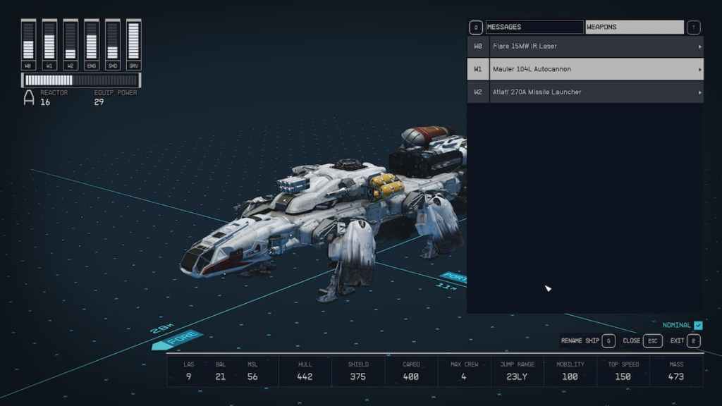 Comment attribuer des armes à un groupe en vol Starfield