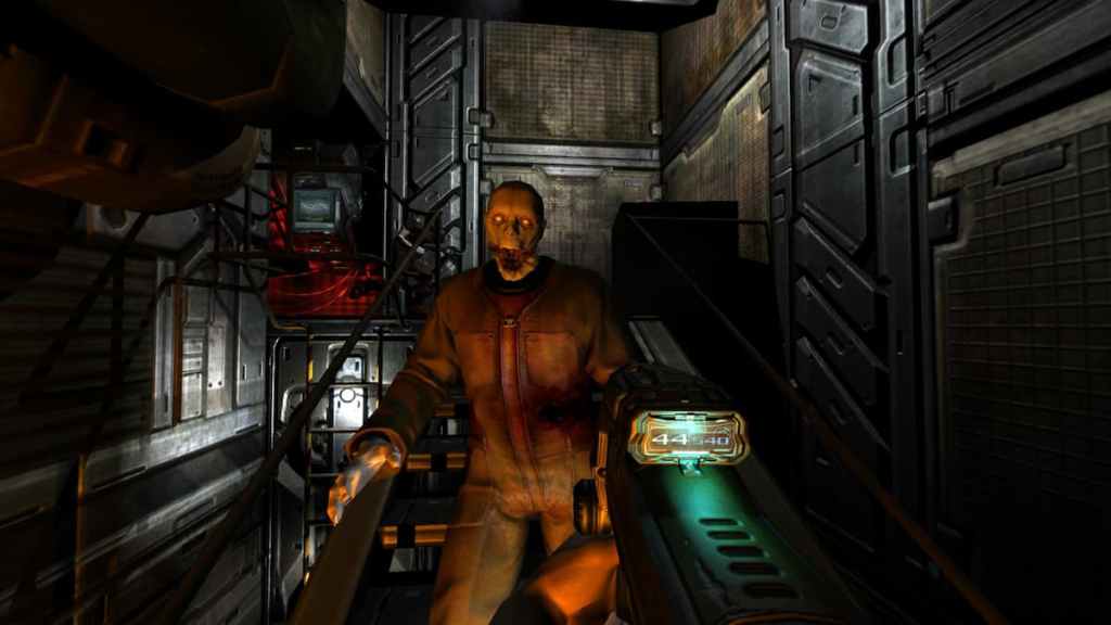 Tirer sur des morts-vivants dans Doom 3