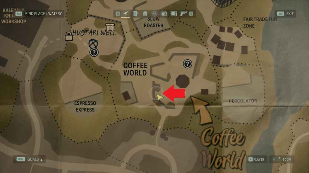 Où trouver la clé de cache de Coffee World sur la carte Alan Wake 2